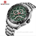 NAVIFORCE 9183 Fashion New Large Dial Relógios masculinos de quartzo luminoso Relógios de pulso esportivos